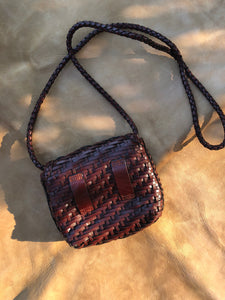 woven leather belt bag or crossbody
