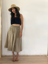 Tan cotton midi skirt