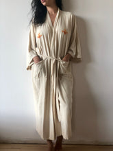 Raw silk kimono robe