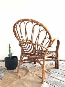 Vintage bamboo scoop chair