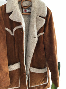 vintage suede shearling coat