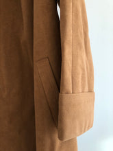 belted suede trench coat
