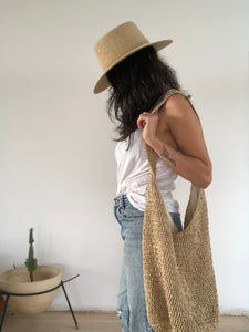 vintage woven straw tote