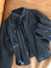 Leather fitted moto jacket