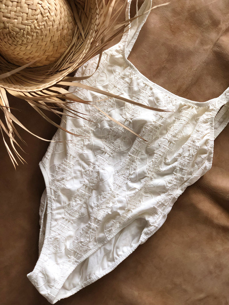 Blanco textured one piece swimsuit